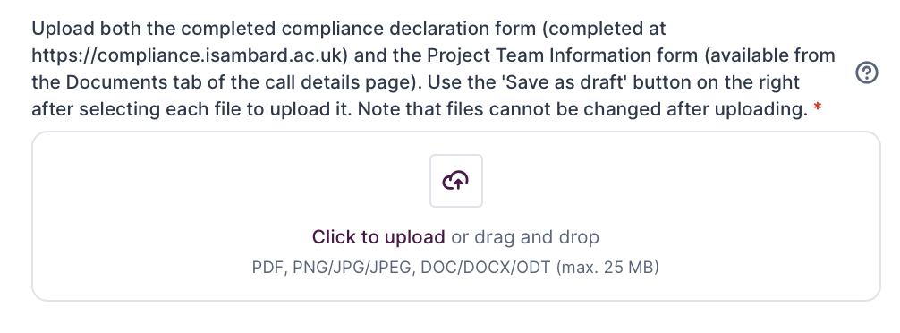 Screenshot showing upload button